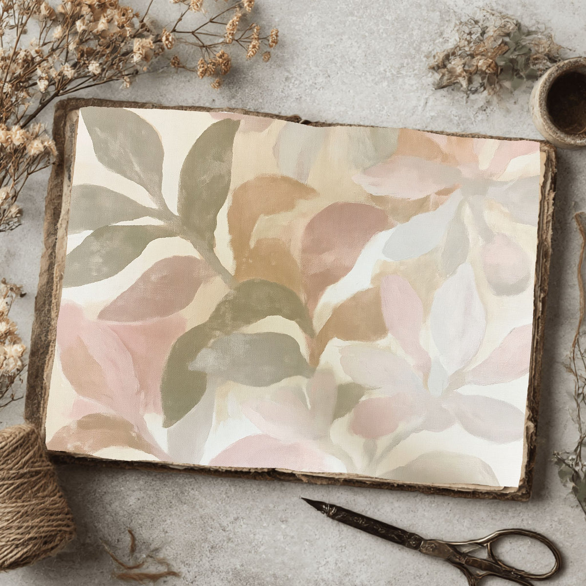 Abstract Botanical Leaves Painting