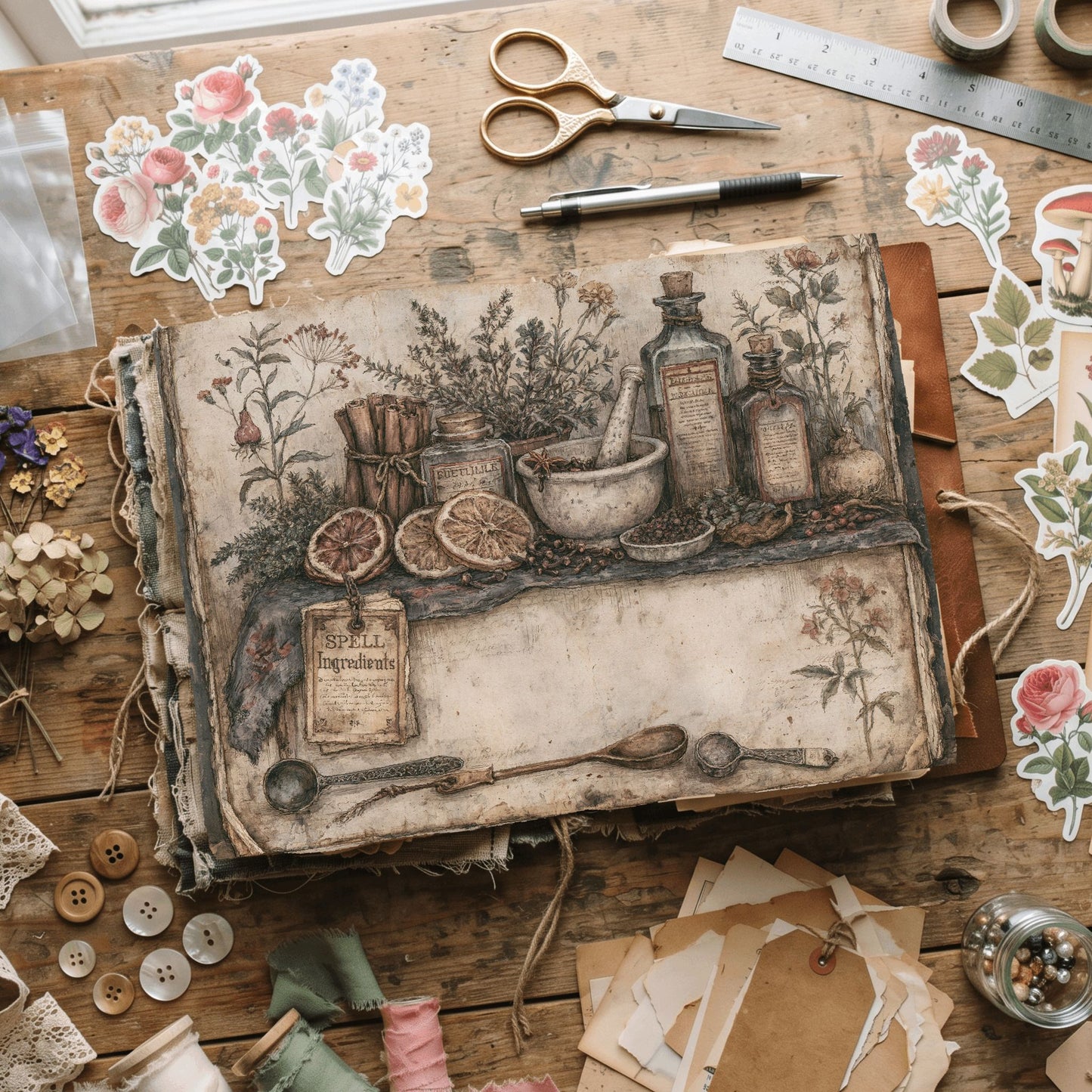 Ancient Spell Ingredients Journal Page