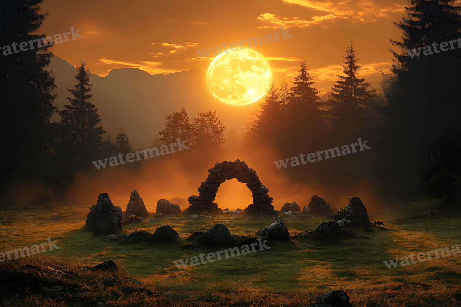 Ancient Stone Circle Clearing Backdrop Images