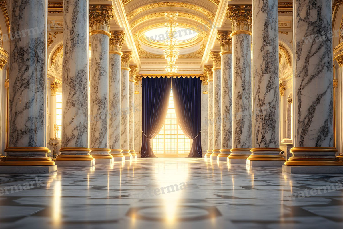 Baroque Marble Columns digital photo backdrop for photo editing, preview 14
