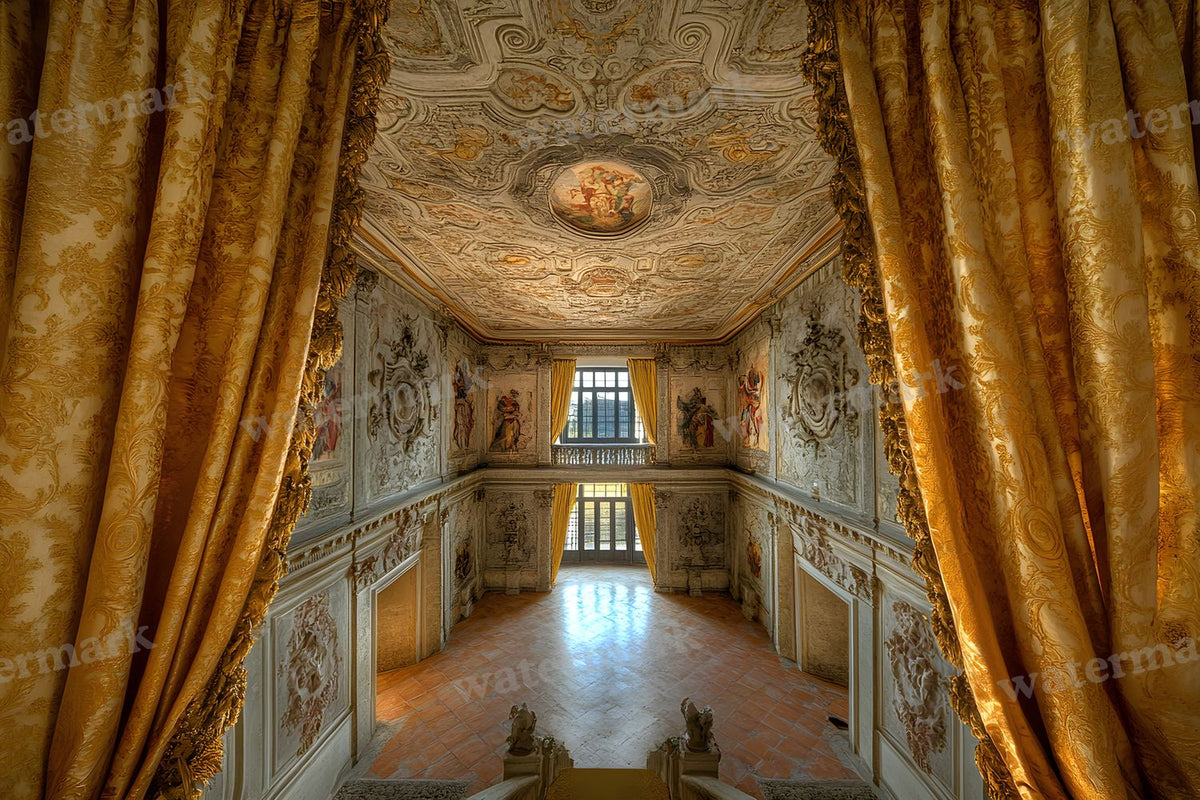 Baroque Regal Fresco digital photo backdrop for photo editing, preview 14