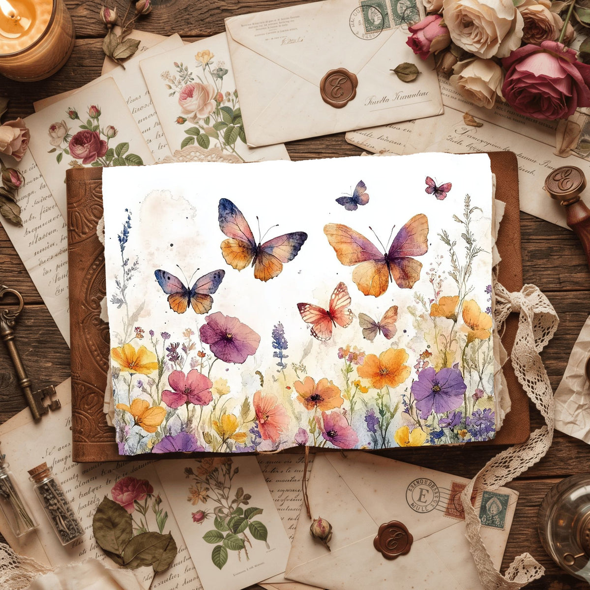 Butterfly Wildflower Meadow Writing Paper
