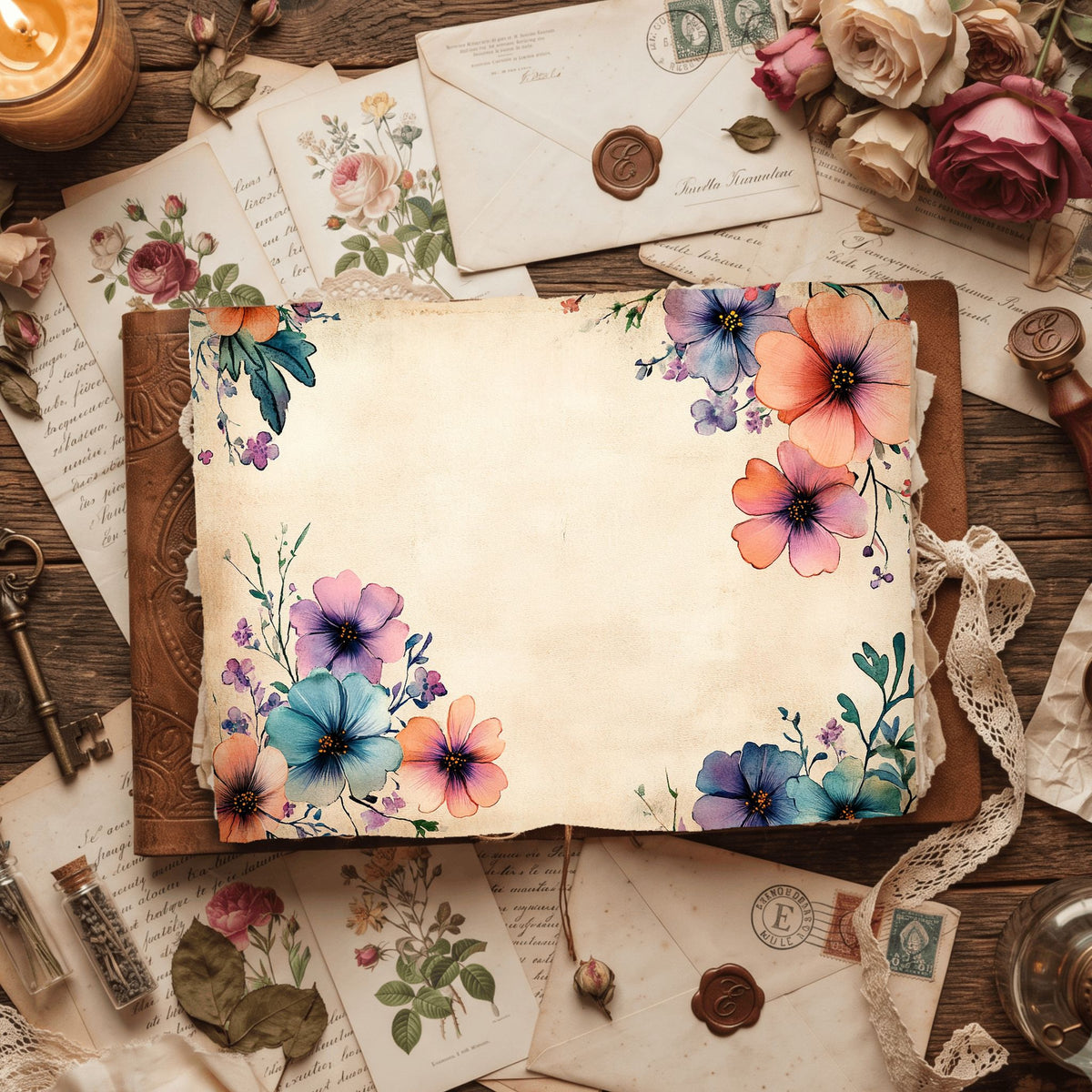 Cotton Candy Wildflower Printable Paper