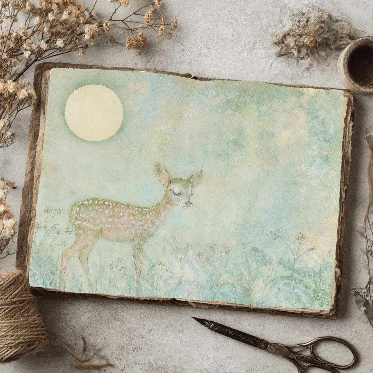 Gentle Woodland Fawn Watercolor