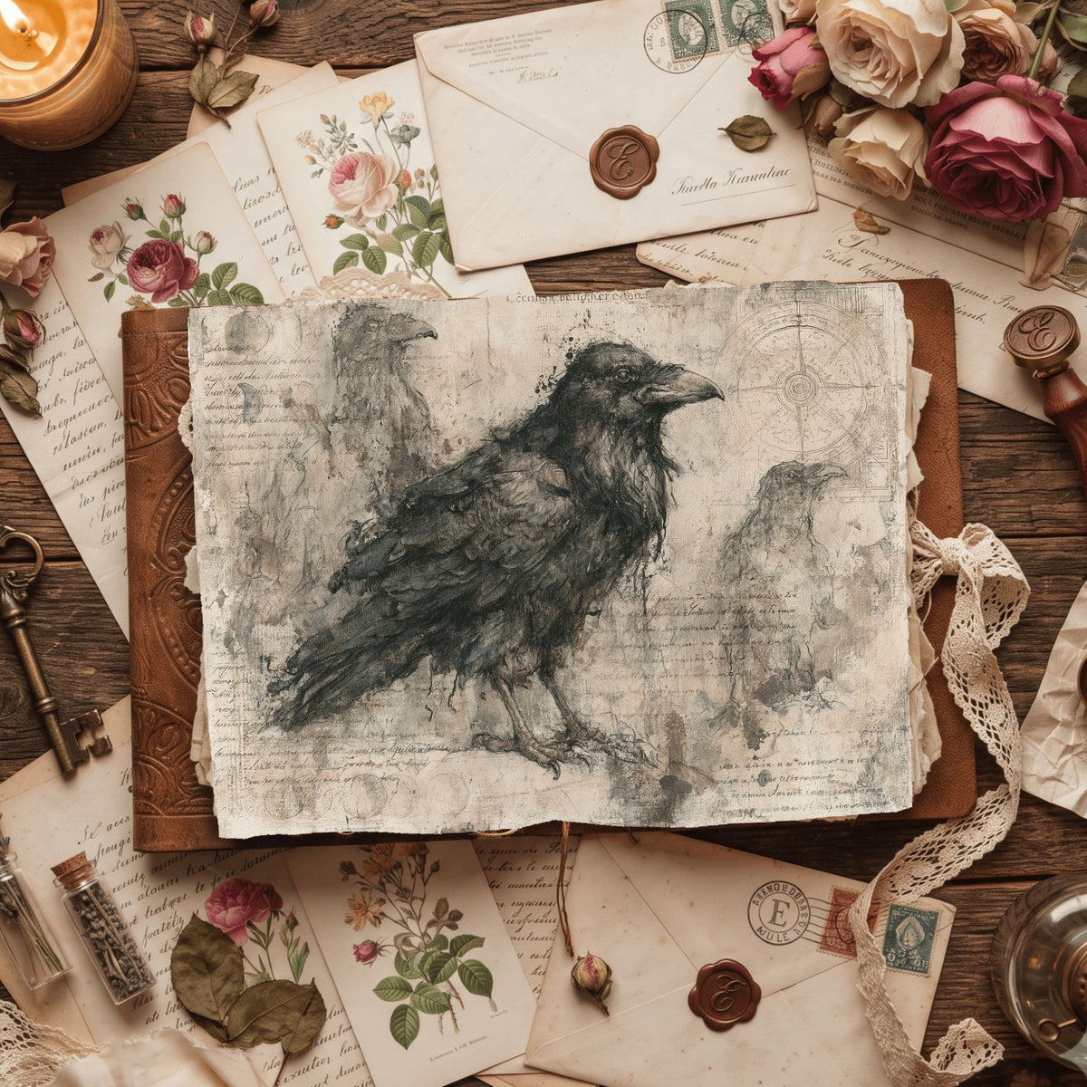 Mysterious Raven Journal Paper