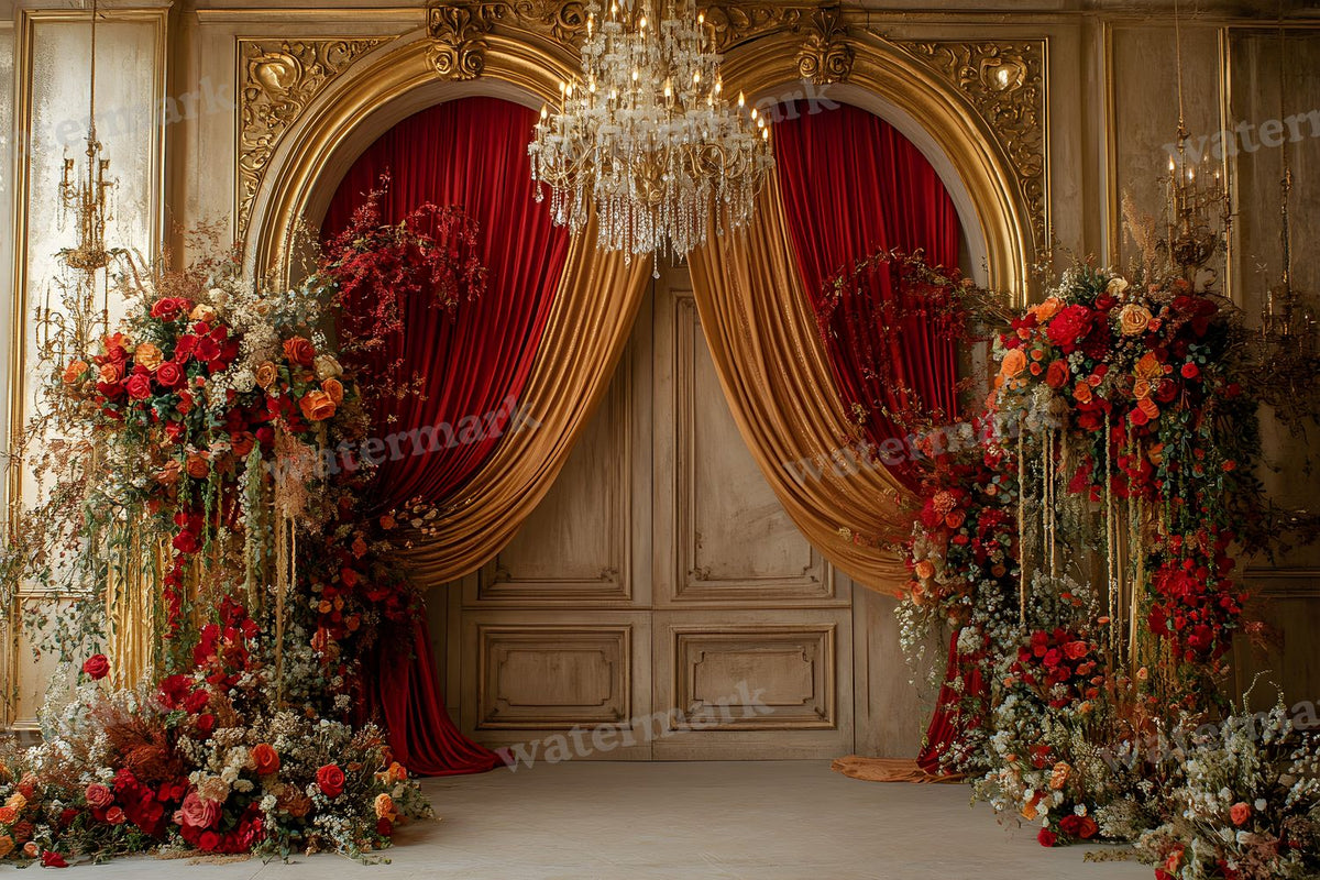 Opulent Wedding Ballroom digital photo backdrop for photo editing, preview 14