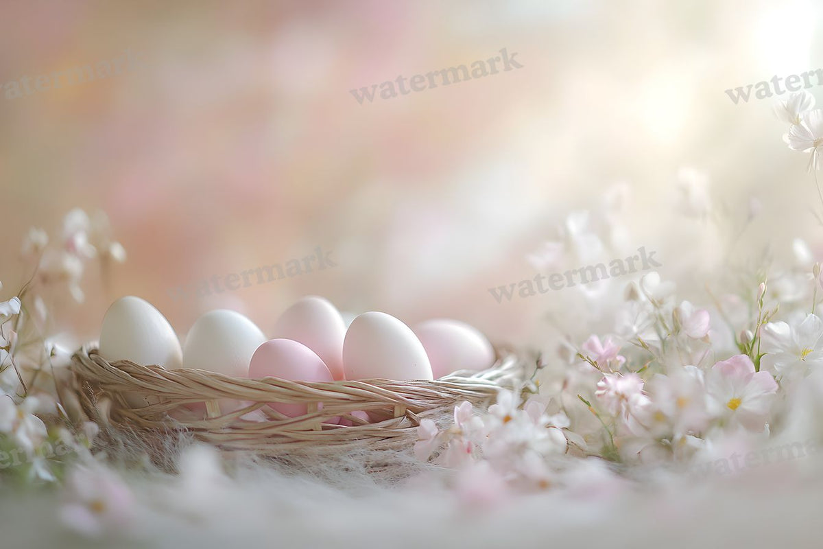 Pastel Easter Basket Backdrop Images