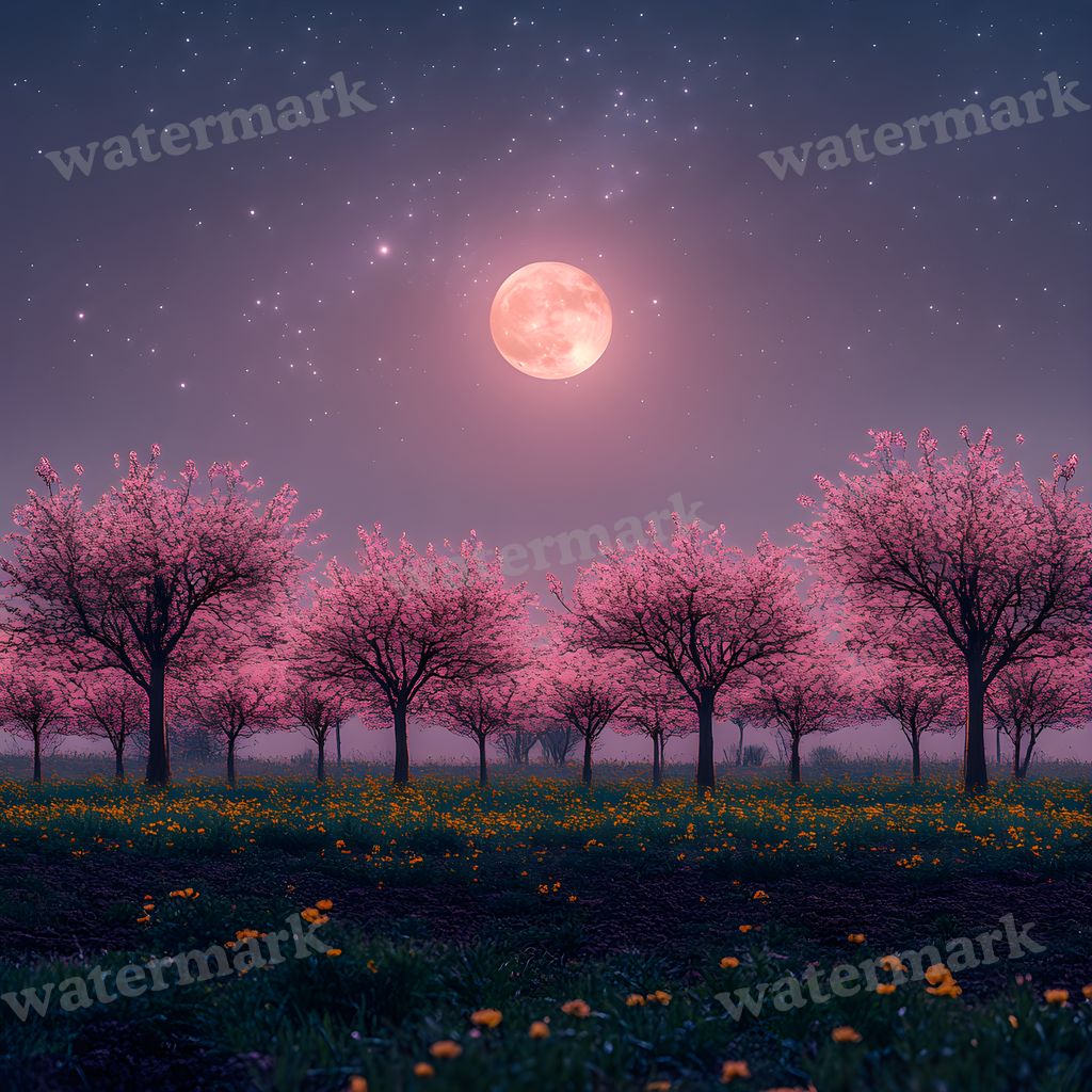 Pink Moon Backdrop Images