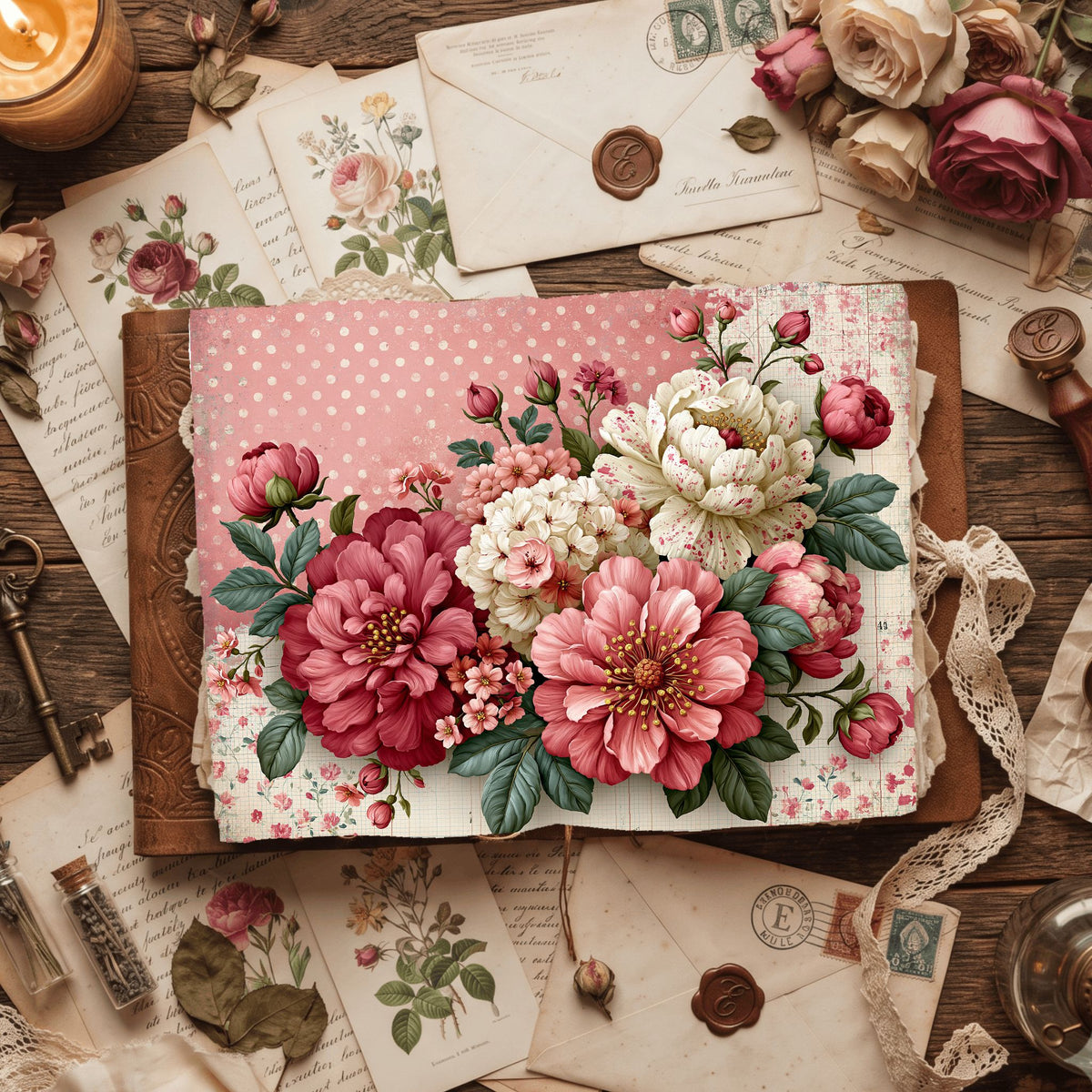 Pink Shabby Chic Journal Paper