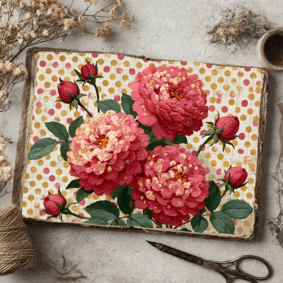 Pink & Gold Shabby Chic Journal Paper