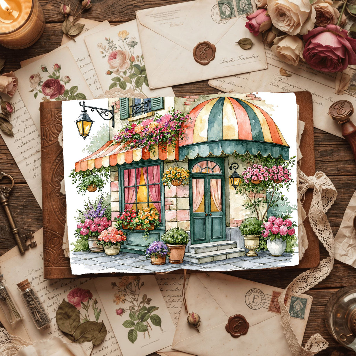 Romantic Parisian Cafe�� Watercolor