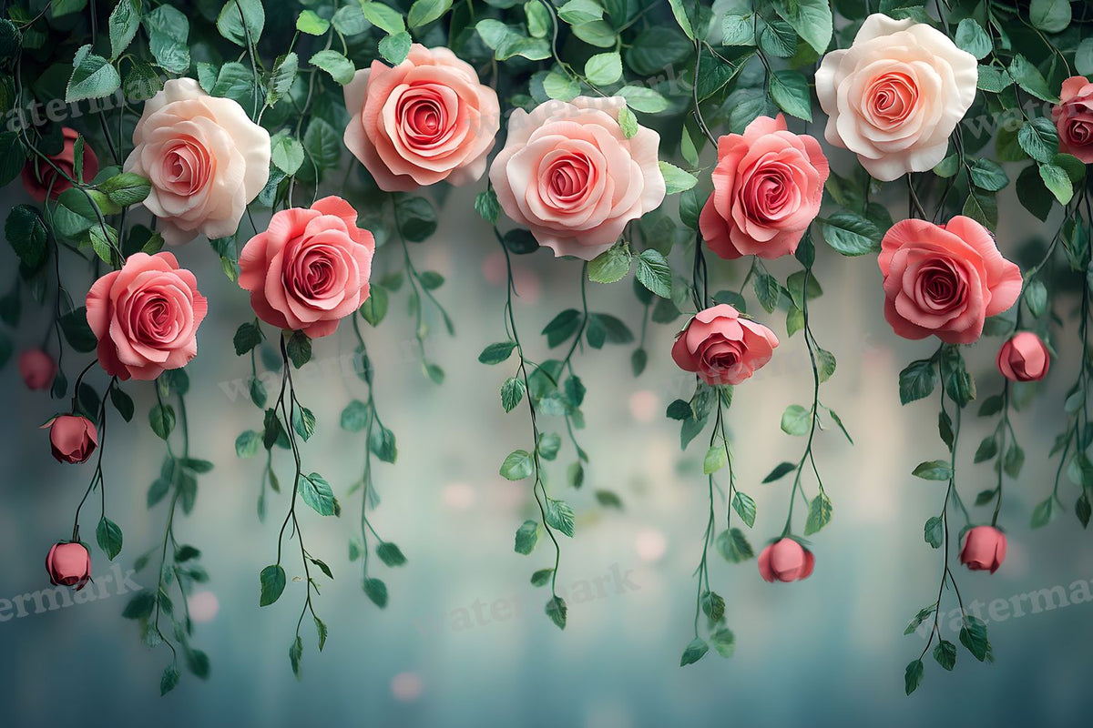 Romantic Rose Garden digital photo backdrop for photo editing, preview 14