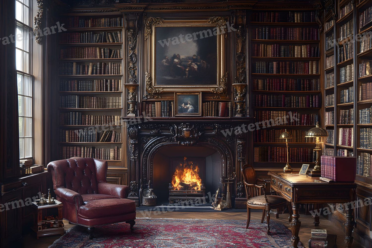Royal Study Elegance digital photo backdrop for photo editing, preview 14