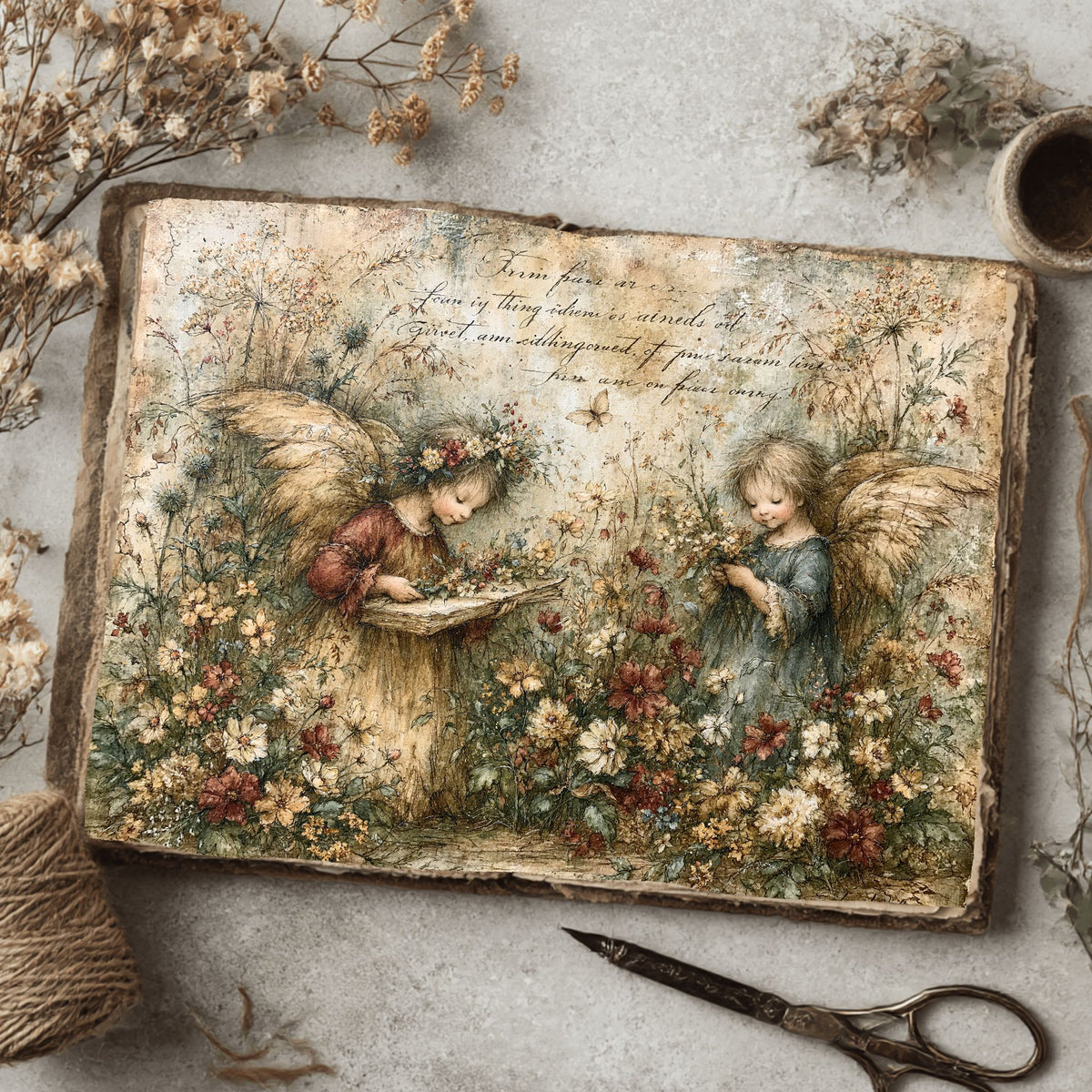 Rustic Angels & Wildflowers Journal Paper