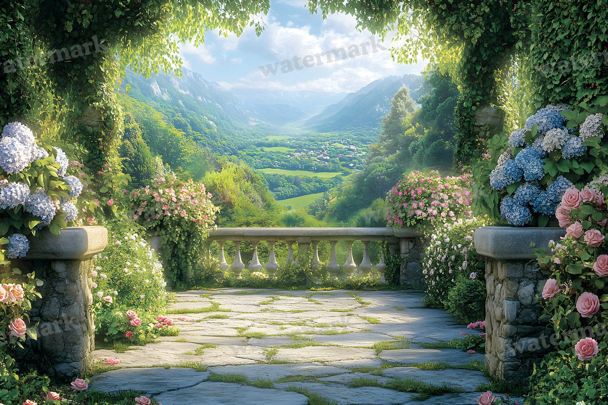 Secret Garden Overlook digital photo backdrop for photo editing, preview 14