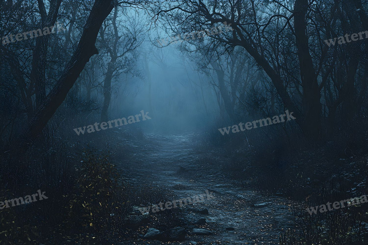 Spooky Forest digital photo backdrop for photo editing, preview 14