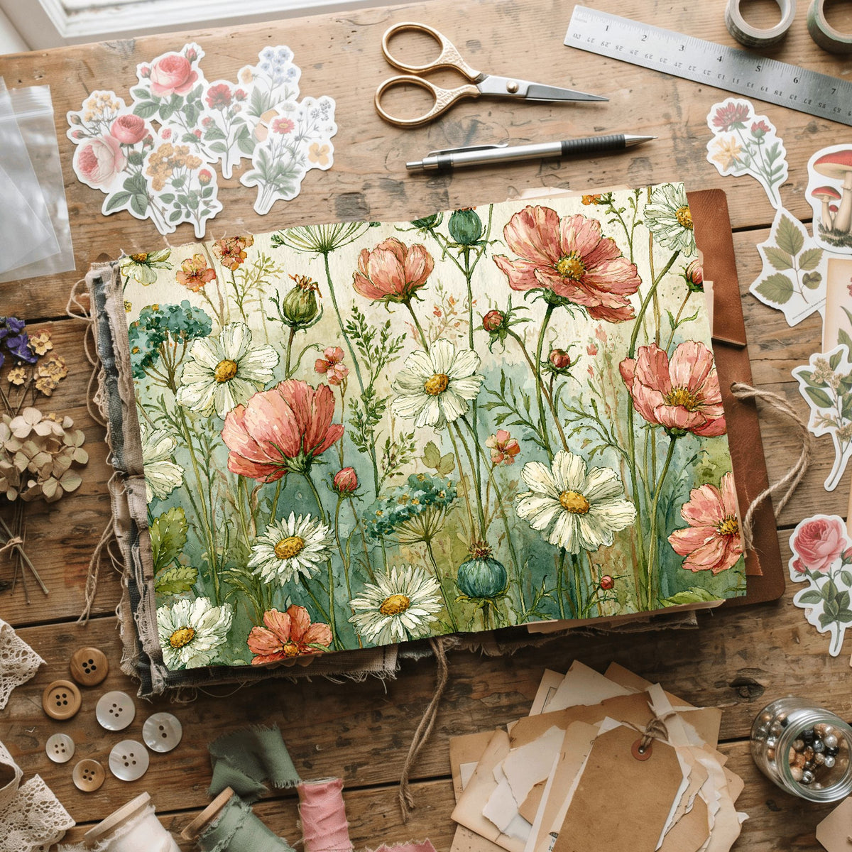 Spring Wildflower Seamless Pattern