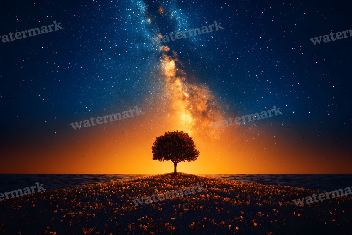 Starry Night Sky digital photo backdrop for photo editing, preview 14