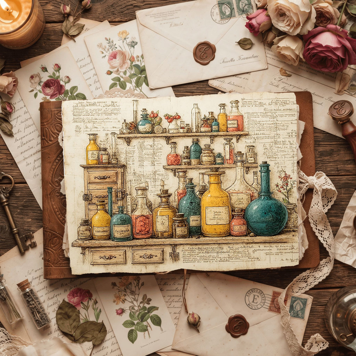 Steampunk Apothecary Journal Paper