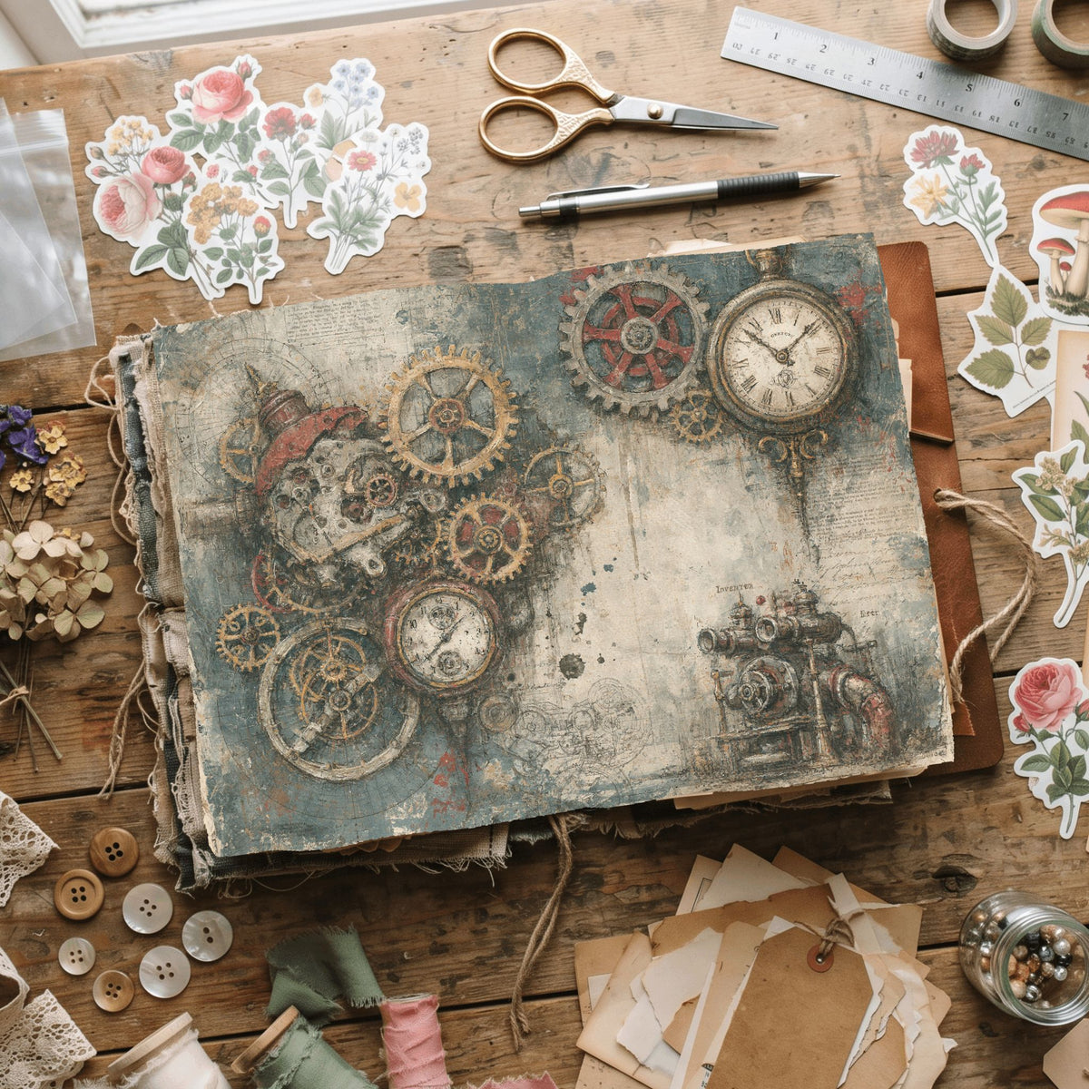 Steampunk Victorian Journal Paper
