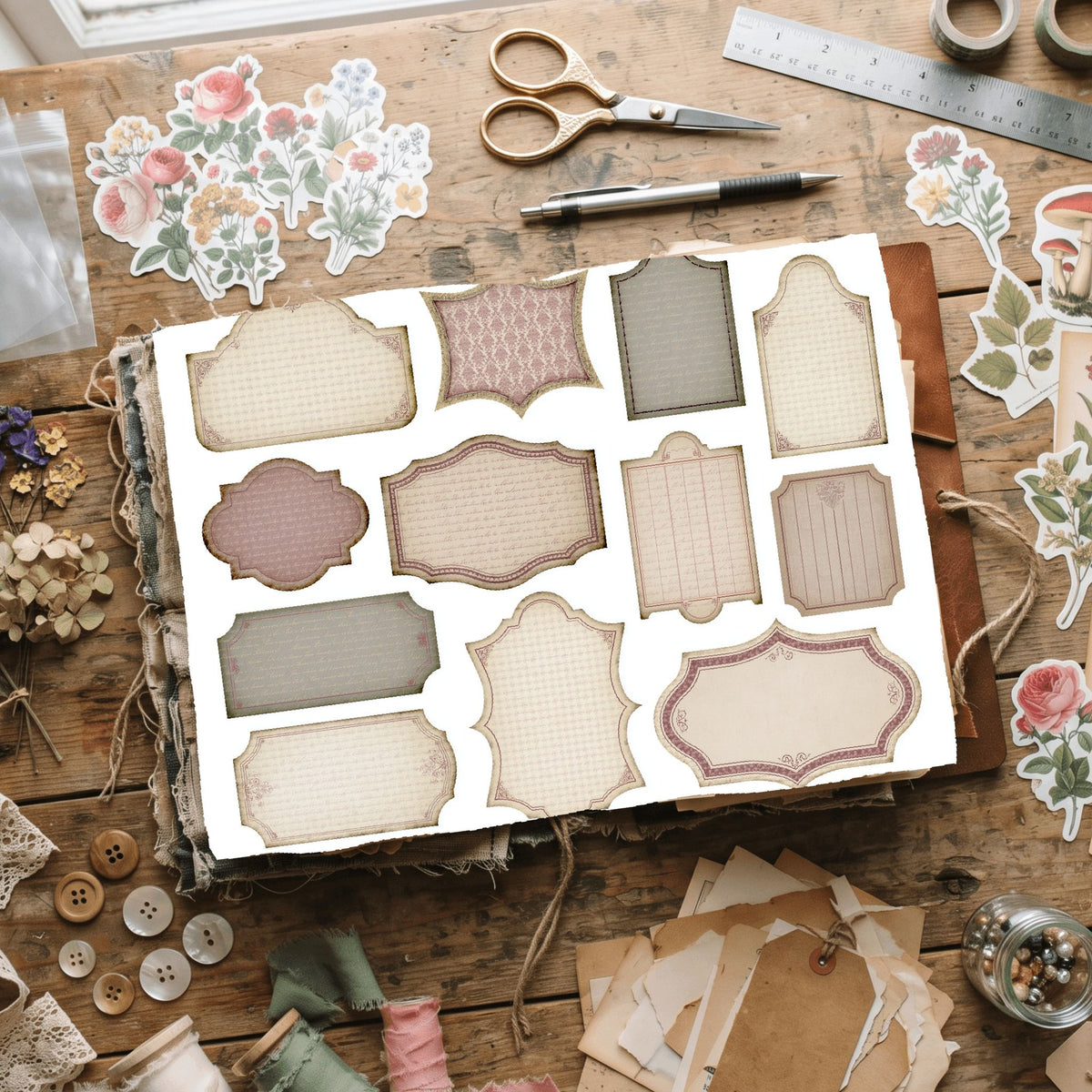 Vintage Blank Word Labels