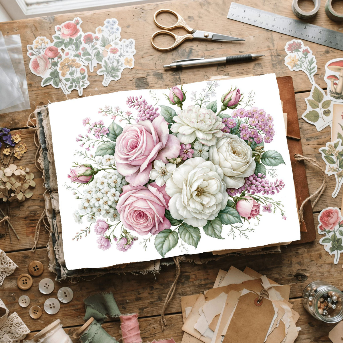 Vintage Botanical Floral Paper