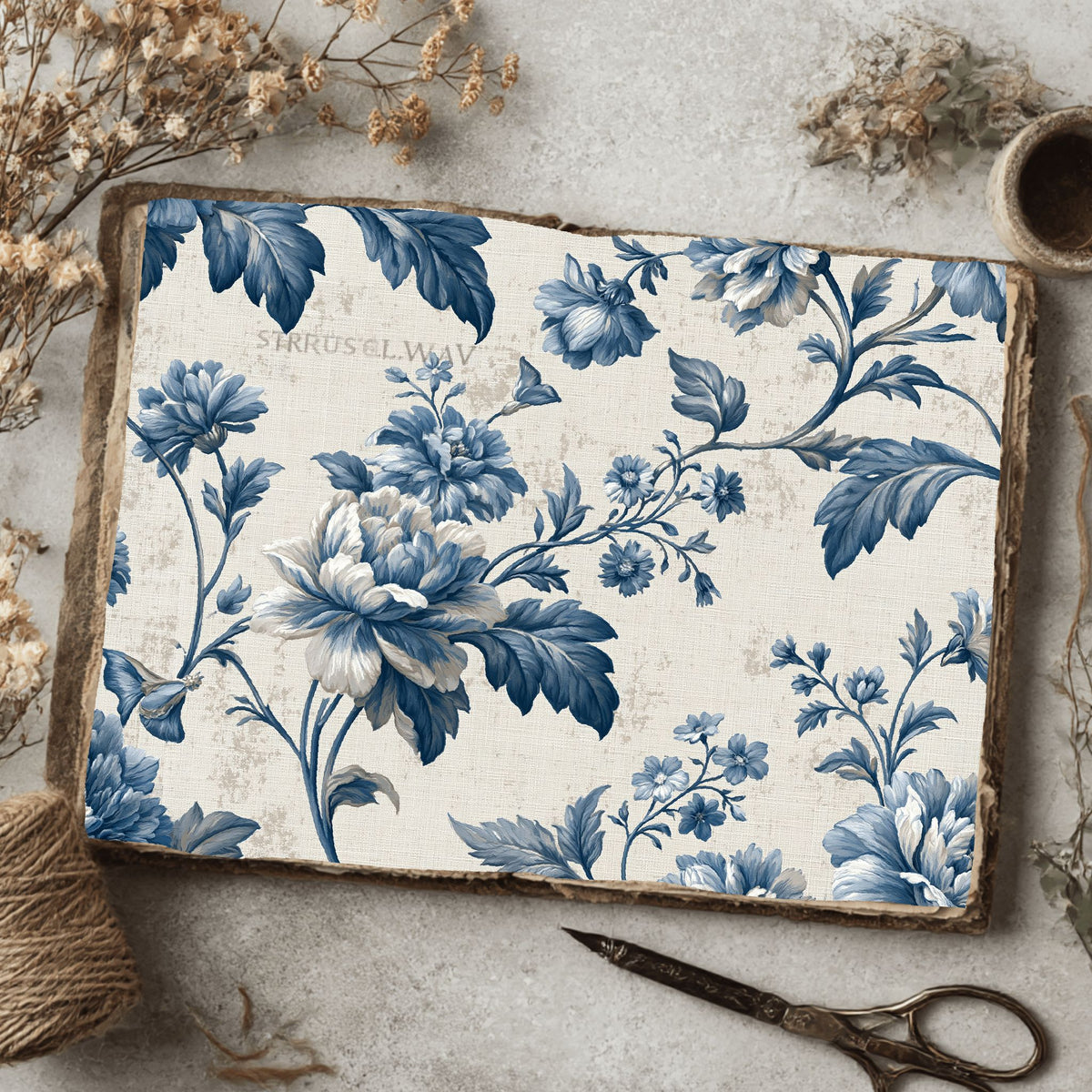 Vintage French Toile Floral Pattern