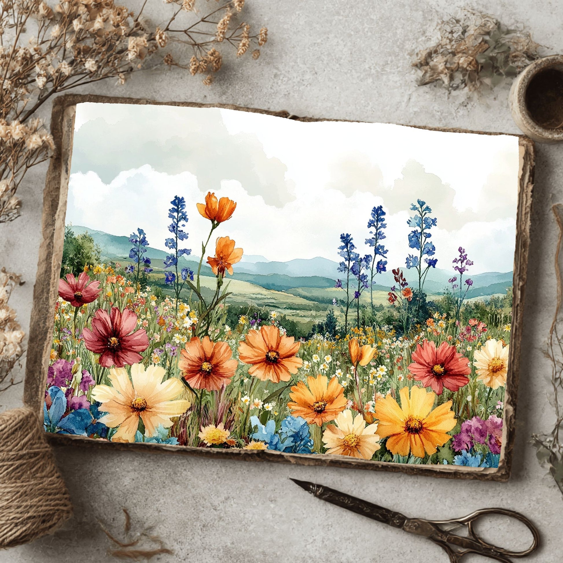 Wildflower Hillside Writing Paper