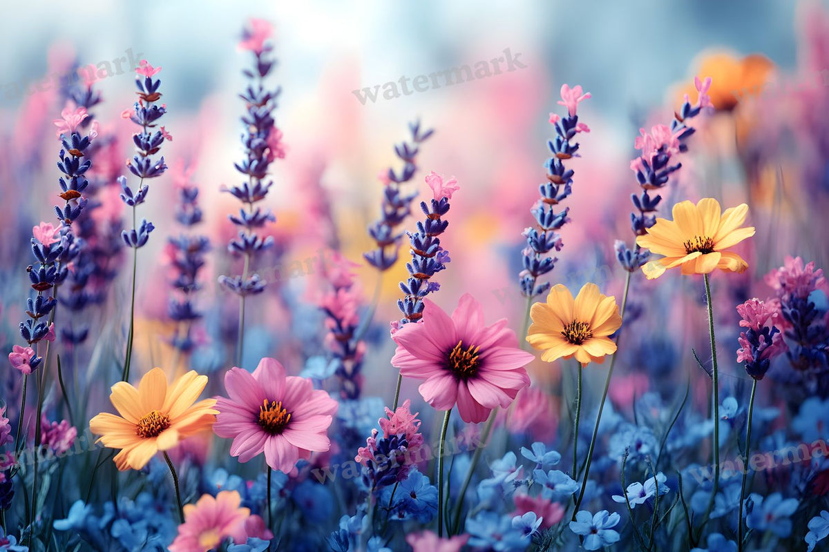 Wildflower Meadow Whimsical digital photo backdrop for photo editing, preview 14