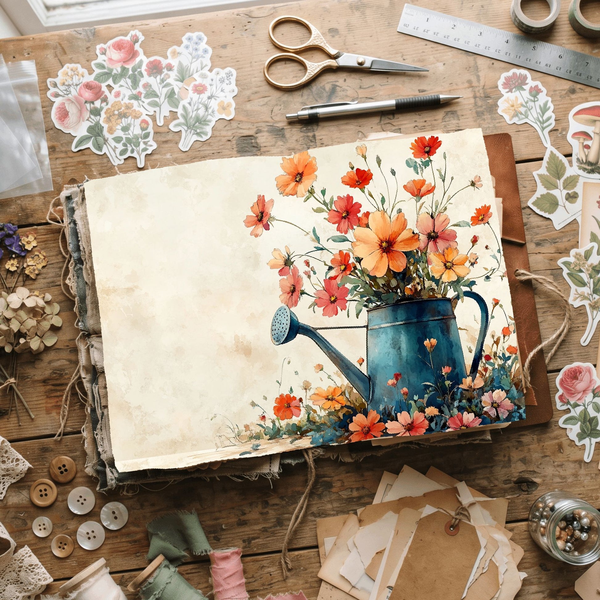 Wildflower Watering Can Paper