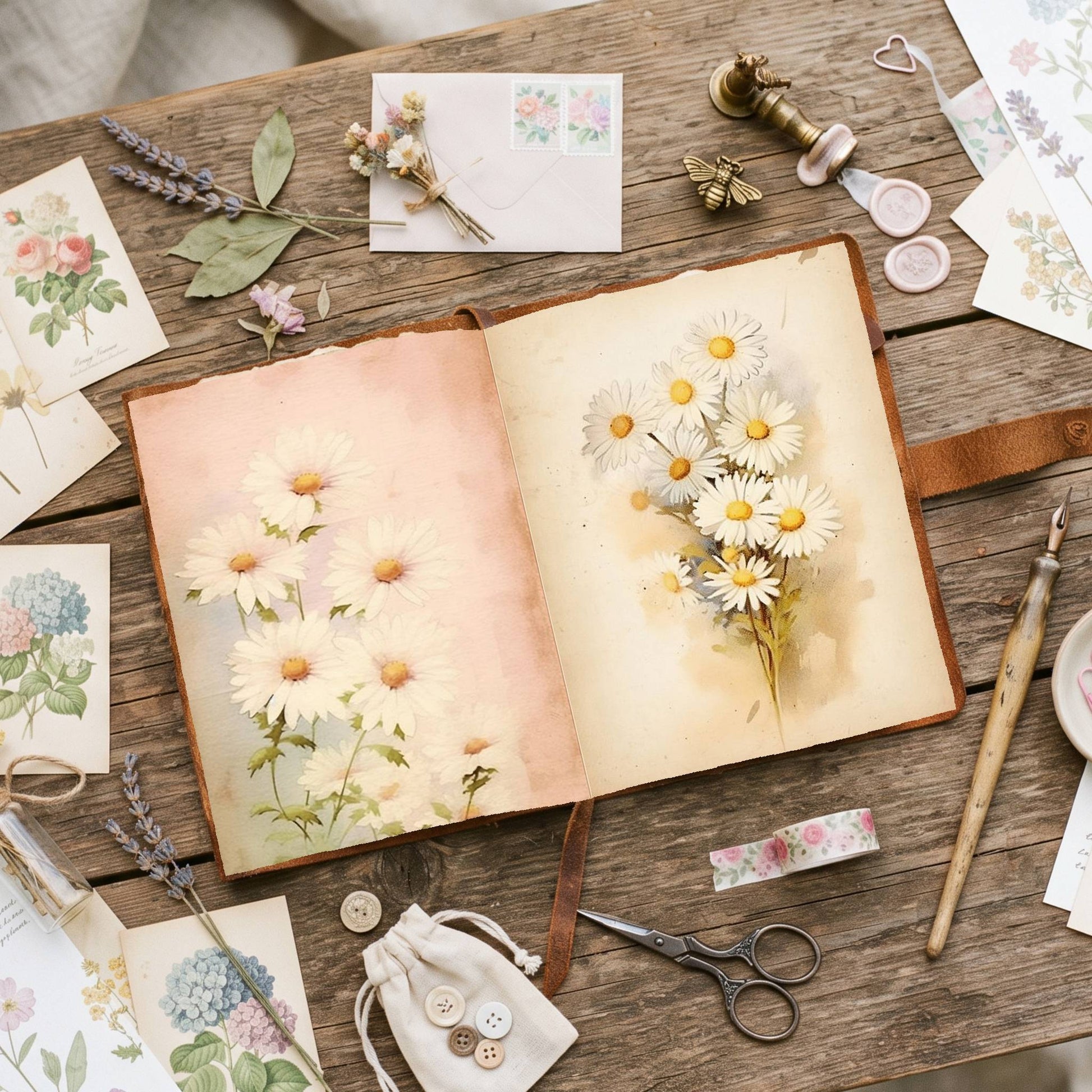 Daisy Fuchsia Hues Double Pages