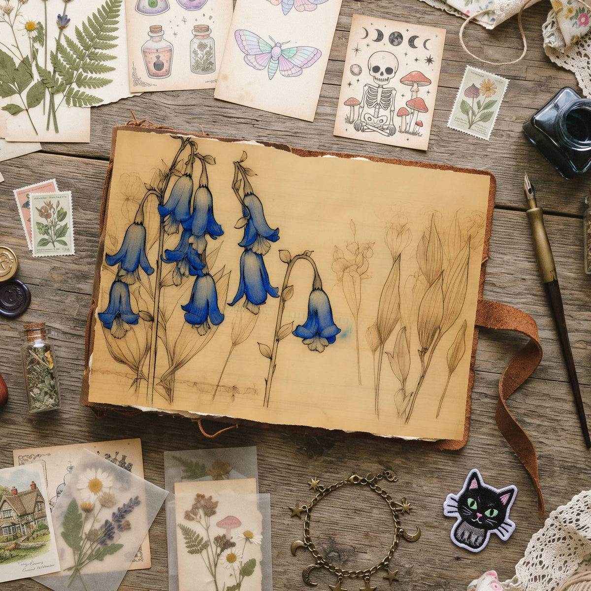 Blue Bell Flowers Digital Papers