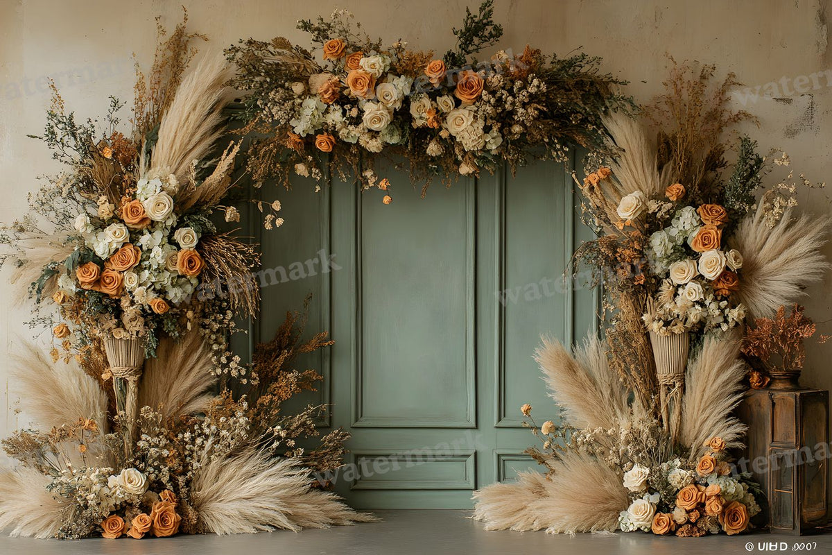 Boho Olive Arch Backdrop Images