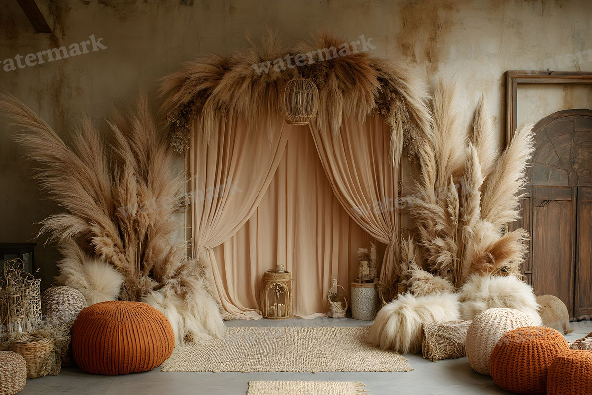 Boho Pampaarch Backdrop Images