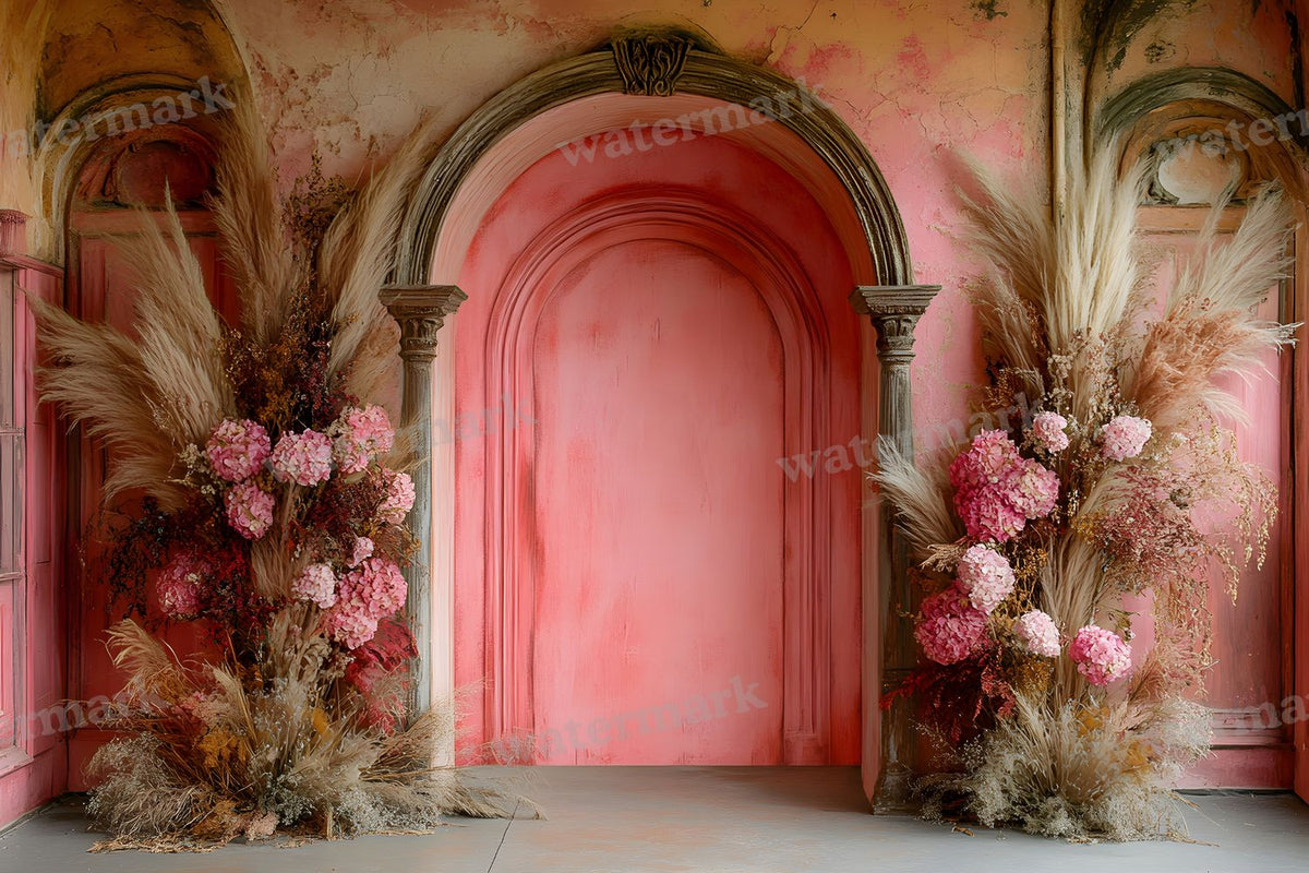 Boho Pink Arch Backdrop Images
