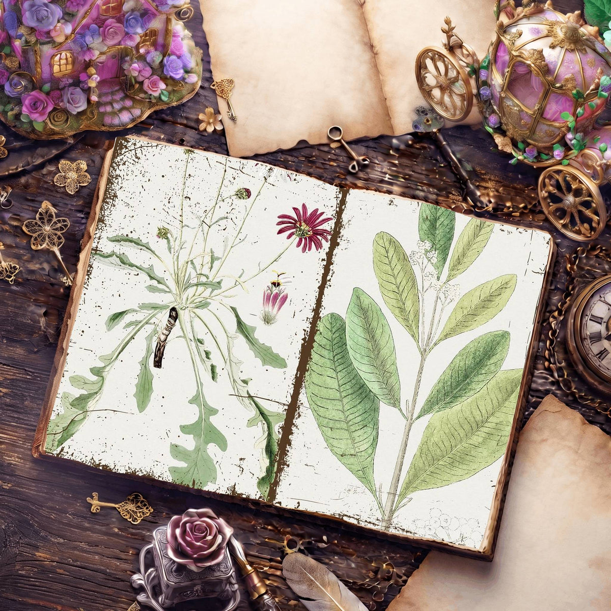 Botanical Illustrations Digital Papers