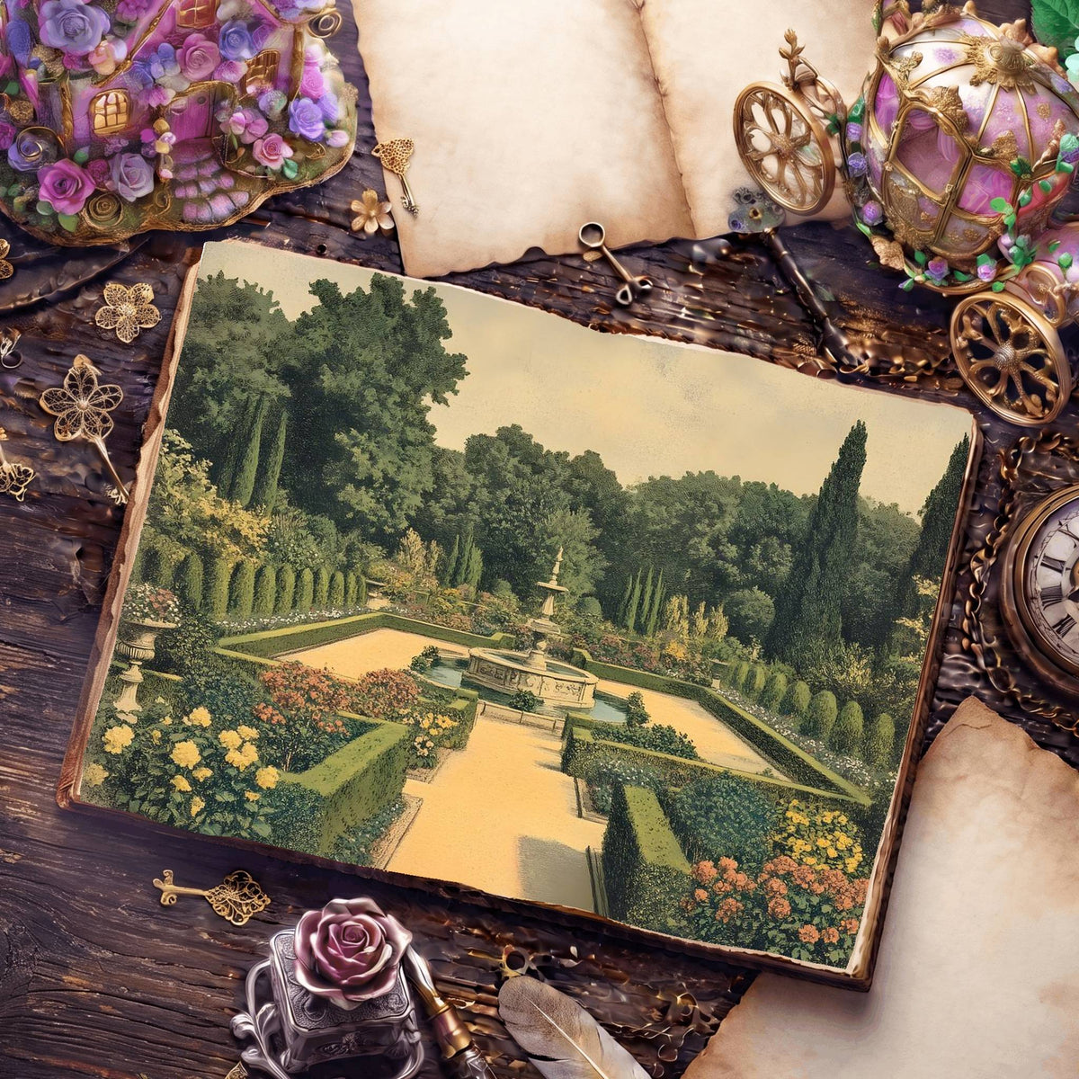 Botanical printable junk journal paper, page preview 15