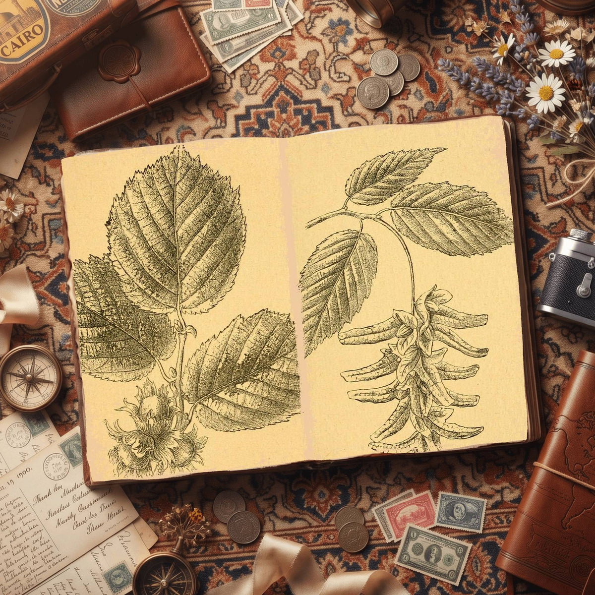 Botanical printable junk journal paper, page preview 15