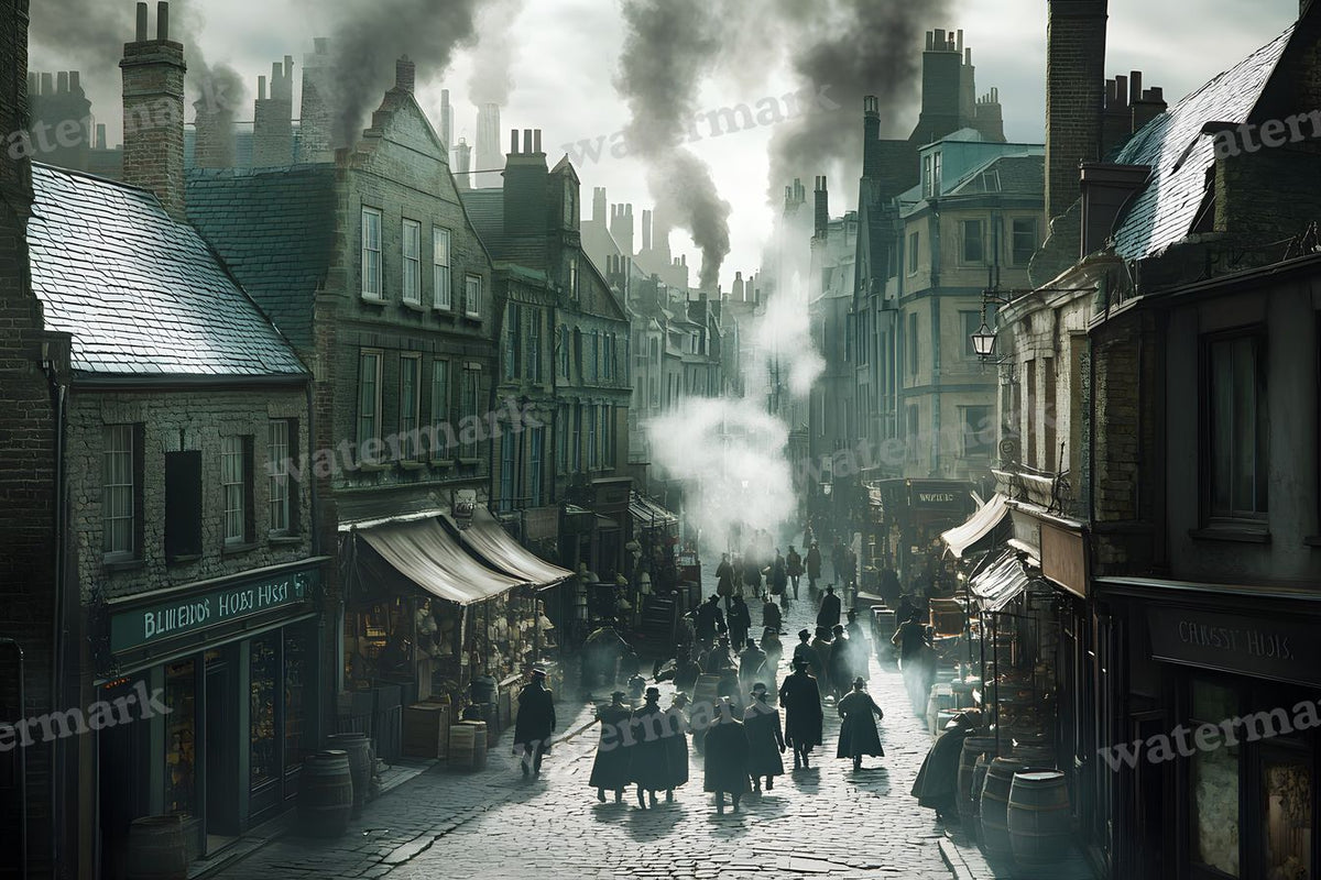 Bustling Dickensstreets Backdrop Images