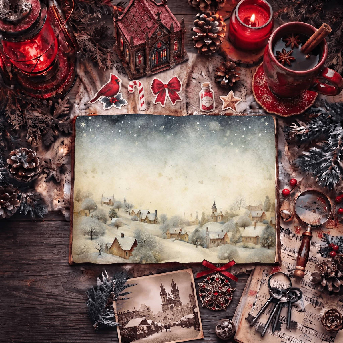 Christmas Village Digital Papers