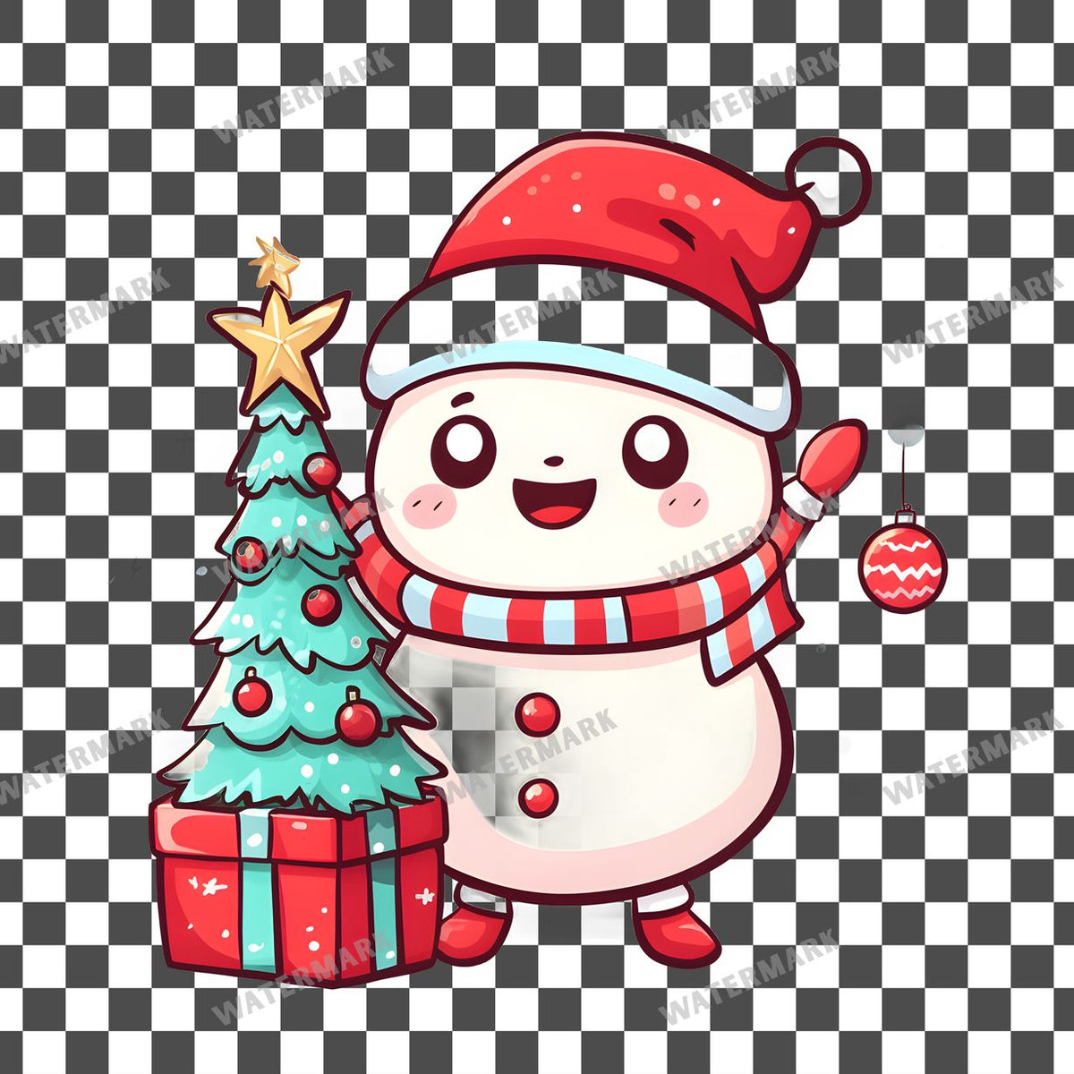 Christmas Kawaii Style Clipart Pngs