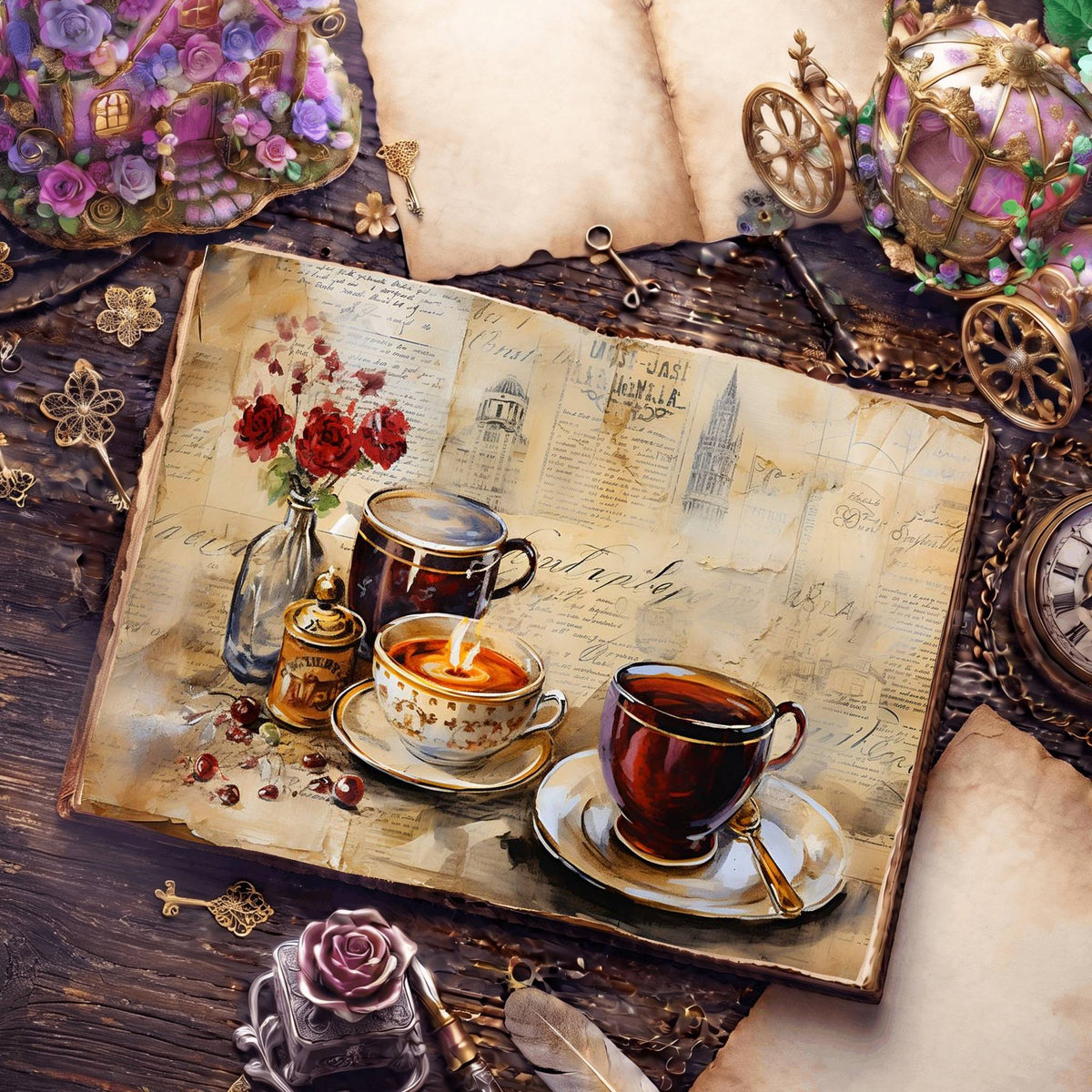 Coffee Cups Digital Papers