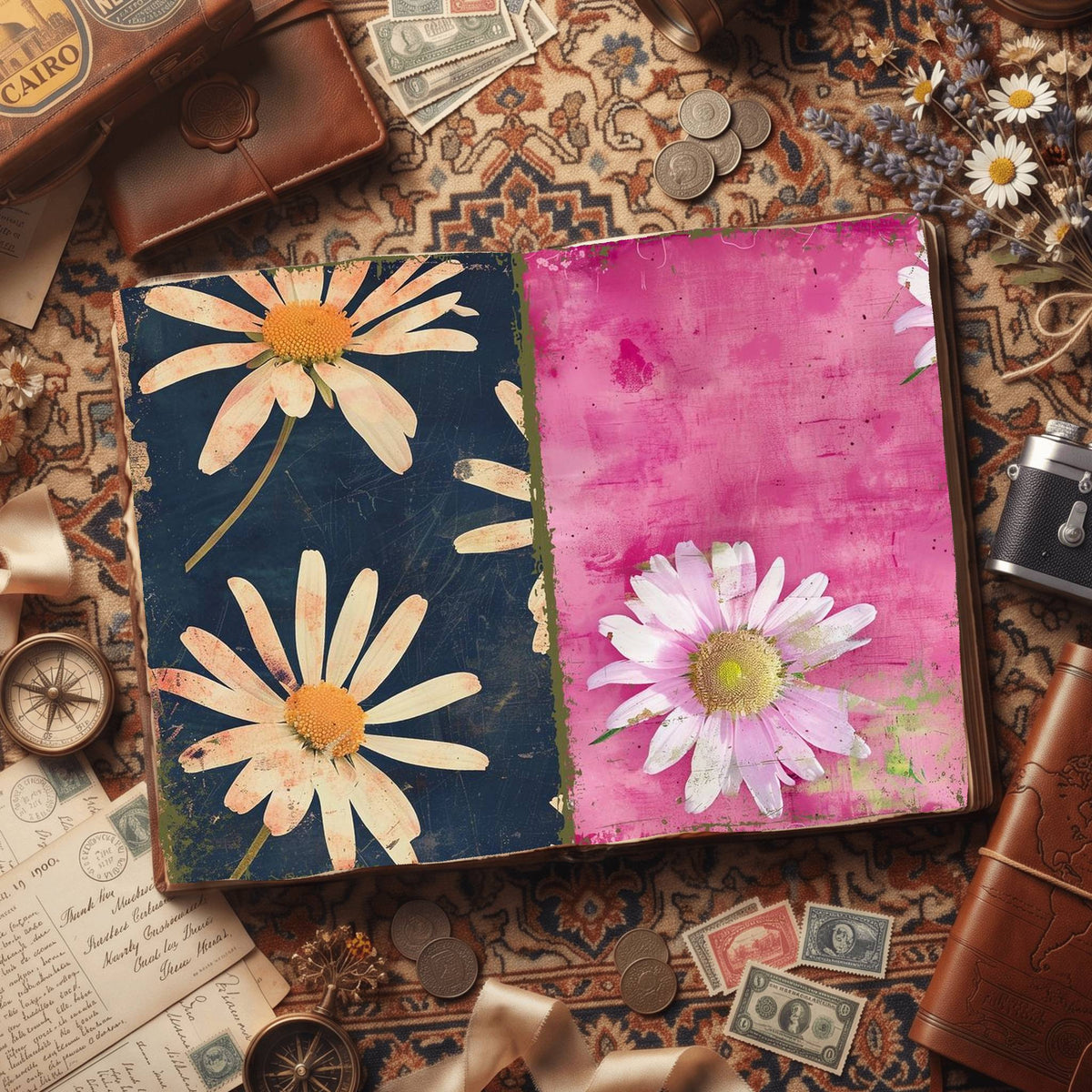 Daisy Flowers Digital Papers