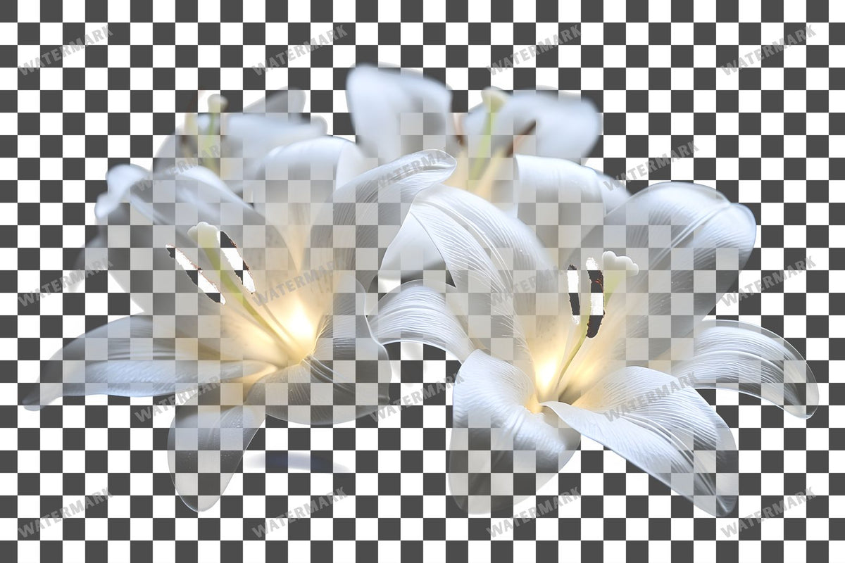 Easter Lilies Transparent Overlay Pngs