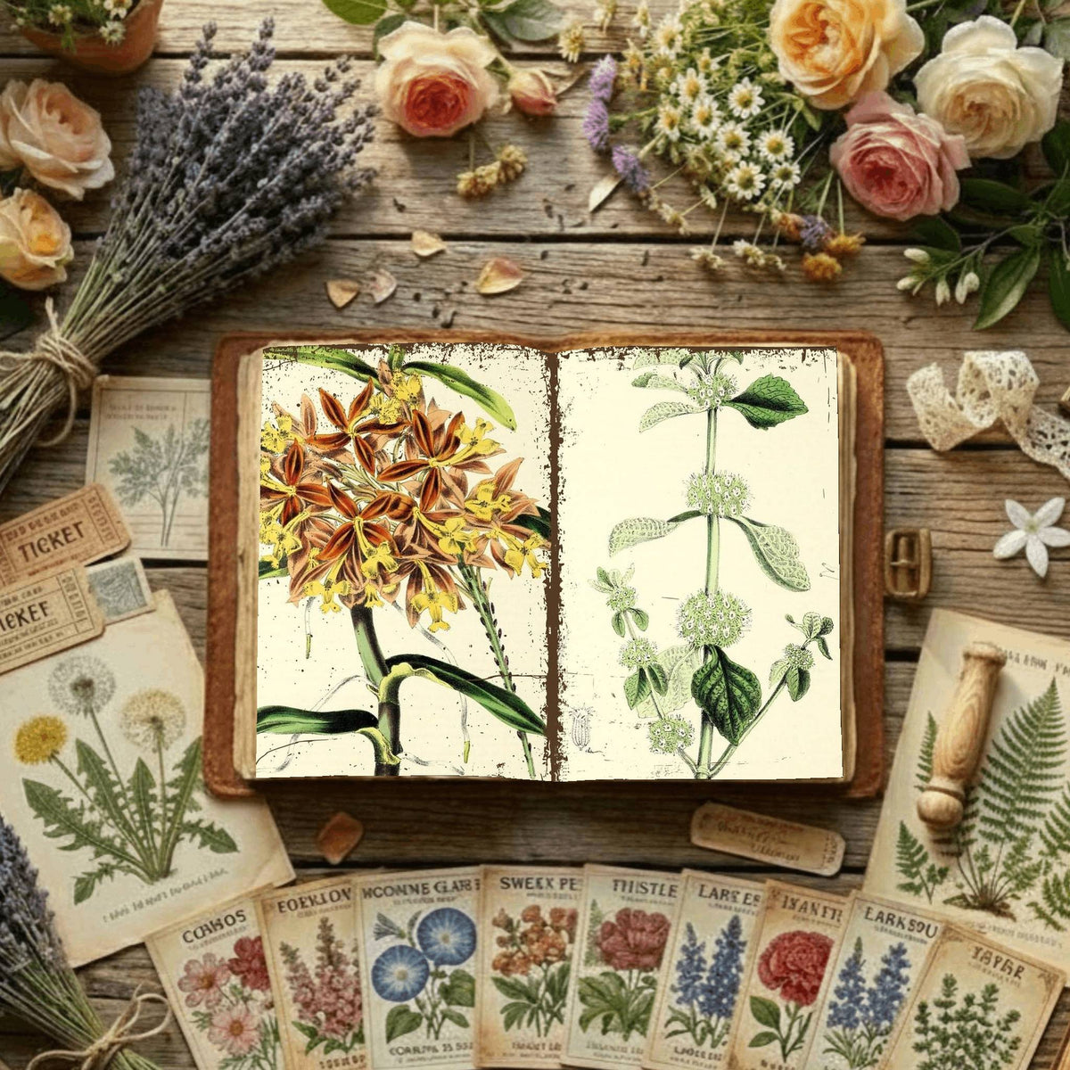Floral Illustrations Digital Papers