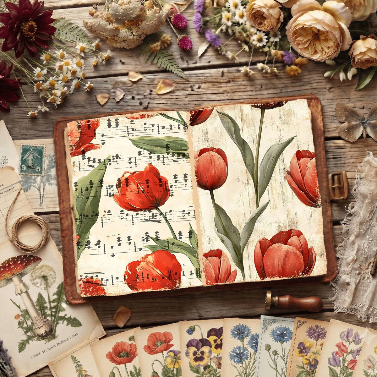 Floral Illustrations Digital Papers