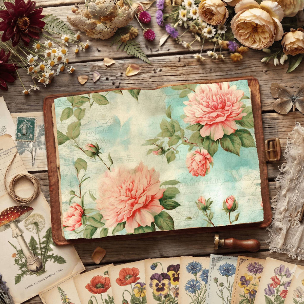 Floral Shabby Digital Papers