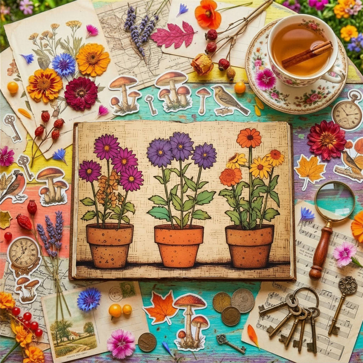 Flower Pots Digital Papers