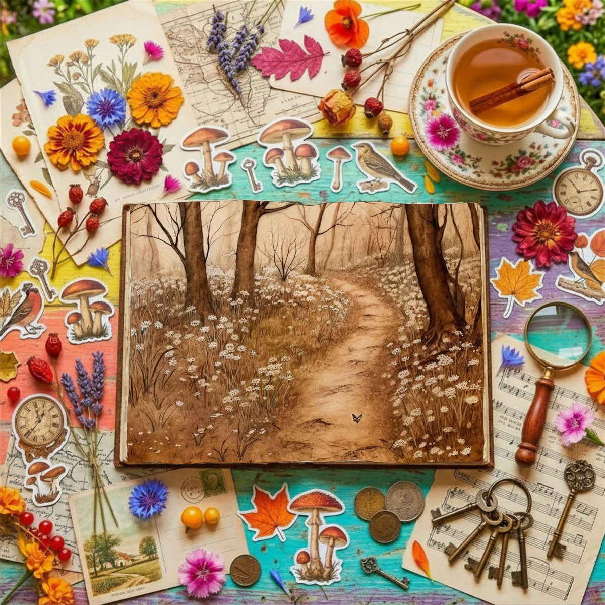 Flower Trail Digital Papers