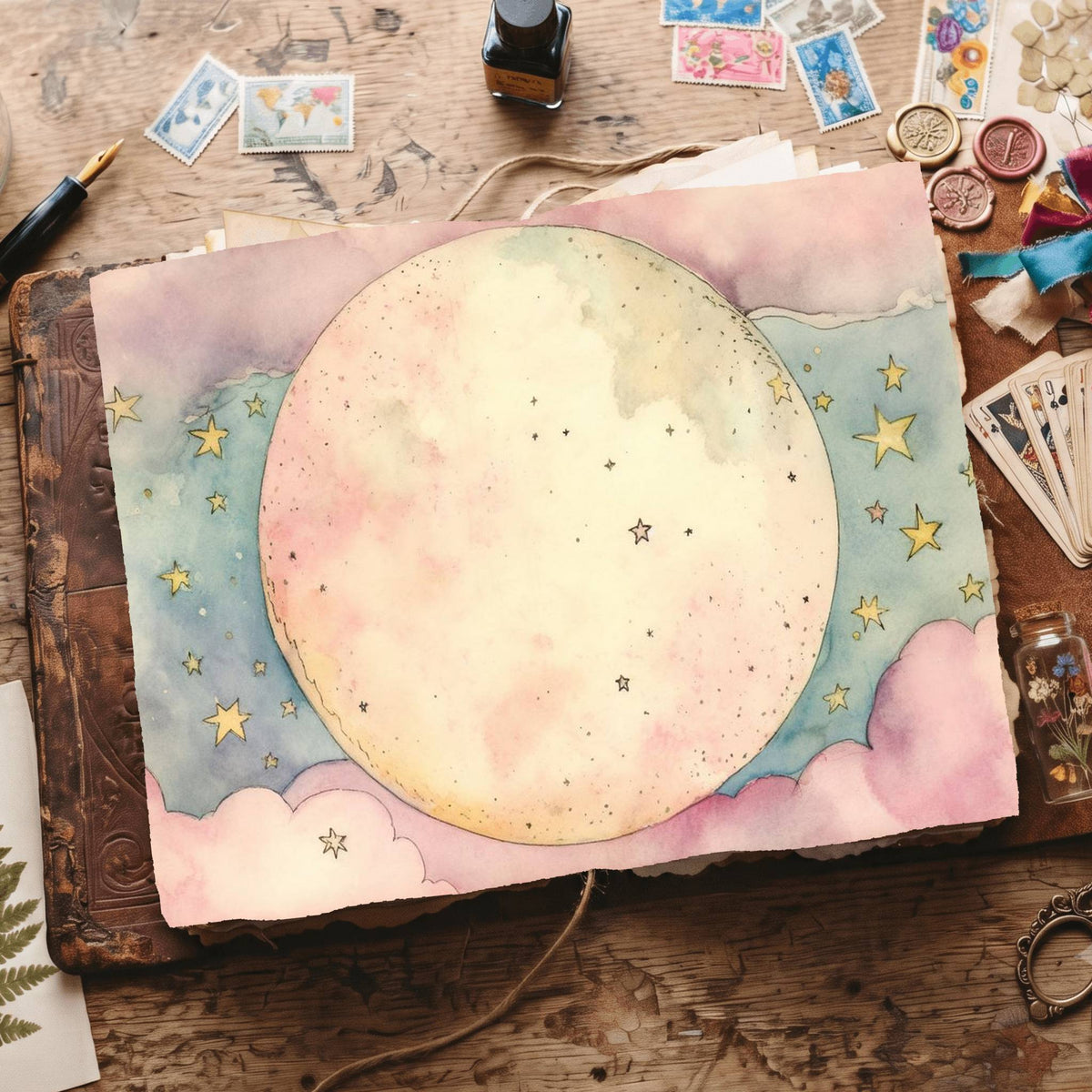 Full Moon Set Digital Papers